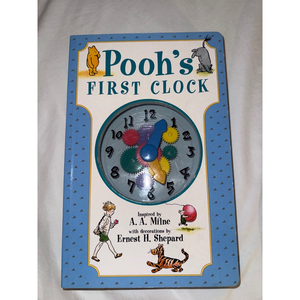 Pooh's First Clock Winnie the Pooh Learning Board Book A.A. Milne 1998 Vintage